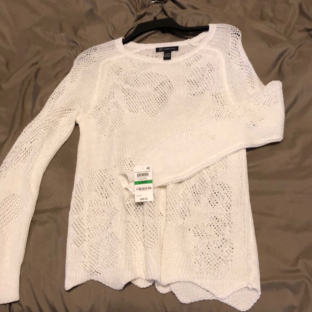 Inc International Concepts Pointelle Sweater-L